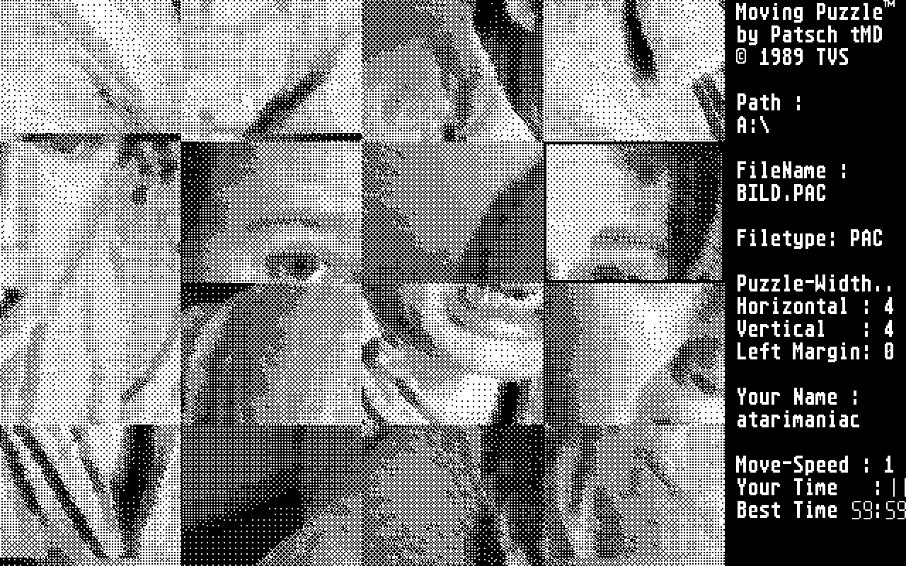 Moving Puzzle atari screenshot